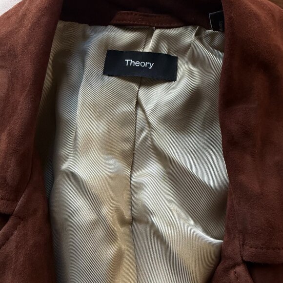 Theory Brown Suede Belted Moto Jacket – Size M - Picture 2 of 2